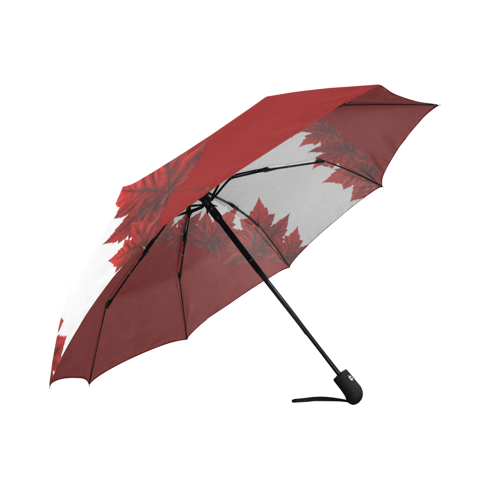 Canada Maple Leaf Umbrellas Red & White Auto-Foldable Umbrella (Model U04)