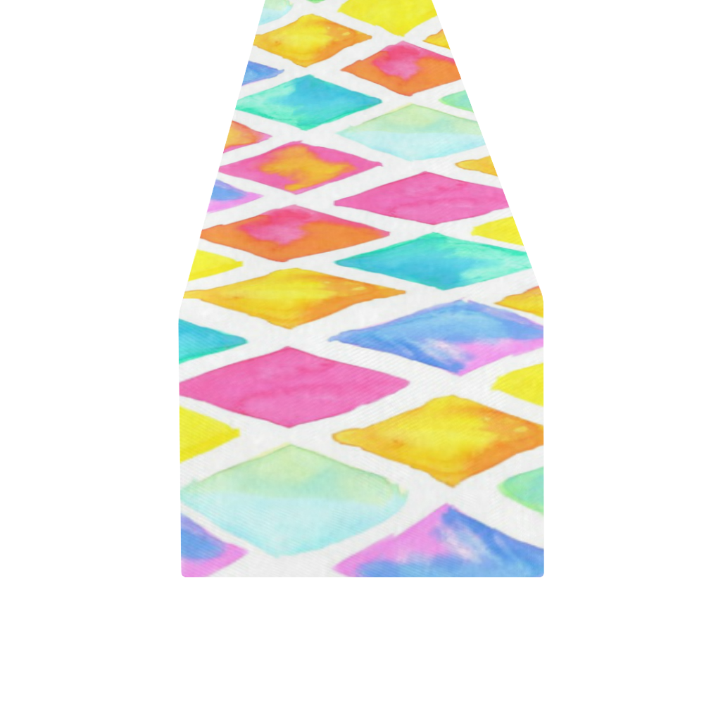 watercolor patterns Table Runner 16x72 inch