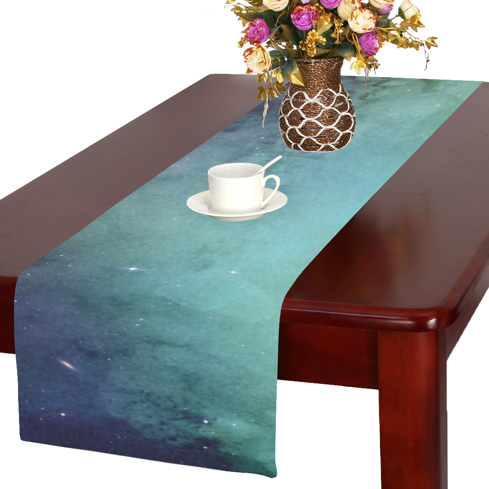 midnight stars watercolor Table Runner 16x72 inch