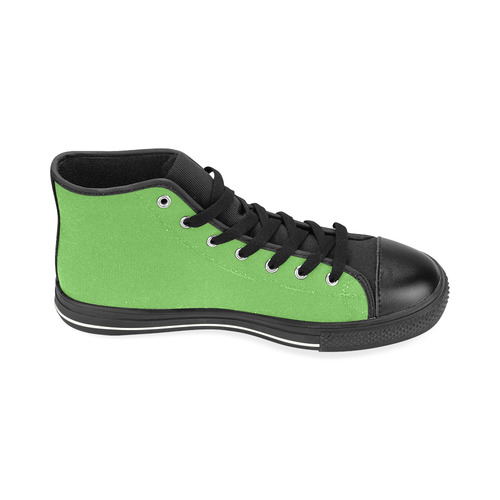 Green Flash High Top Canvas Women's Shoes/Large Size (Model 017)