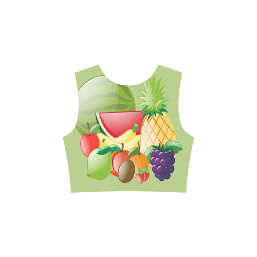 Fruit Watermelon Bananas Grapes Pineapple Elbow Sleeve Ice Skater Dress (D20)