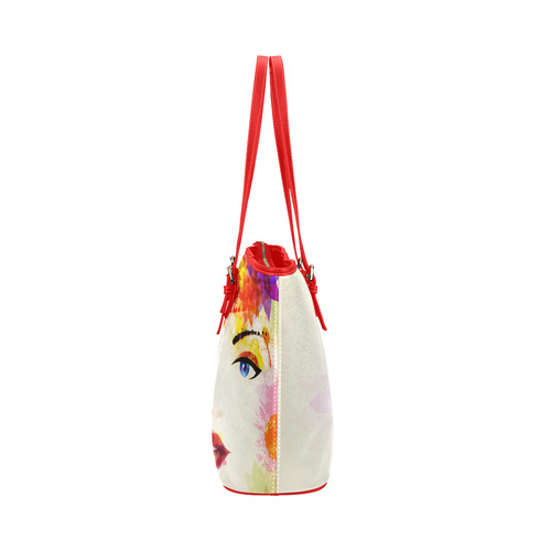 Colorful girl bag Leather Tote Bag/Large (Model 1651)