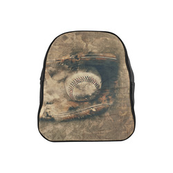 Abstract Vintage Baseball School Backpack (Model 1601)(Small)