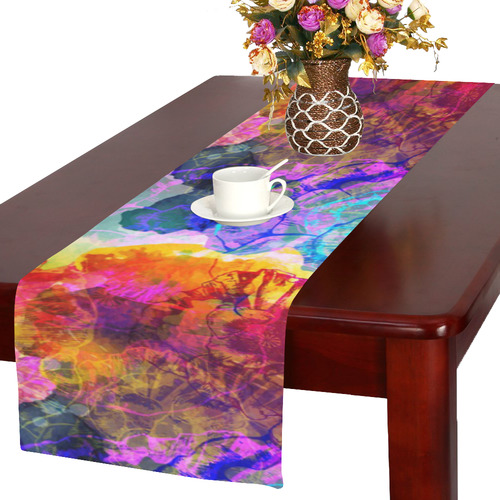 Floral watercolor pattern Table Runner 16x72 inch