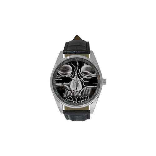 Skull Men's Casual Leather Strap Watch(Model 211)