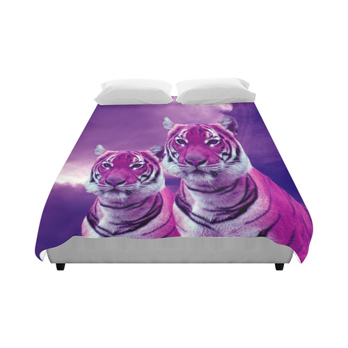 Purple Tigers Duvet Cover 86"x70" ( All-over-print)