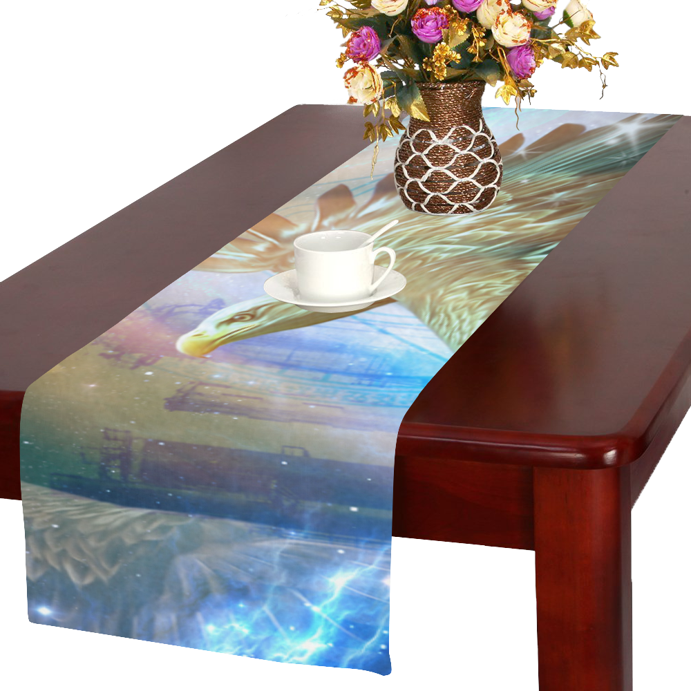 Wonderful eagle in the universe Table Runner 16x72 inch