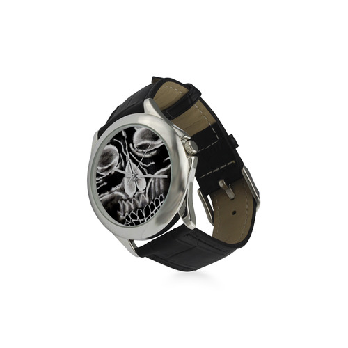 Skull Women's Classic Leather Strap Watch(Model 203)