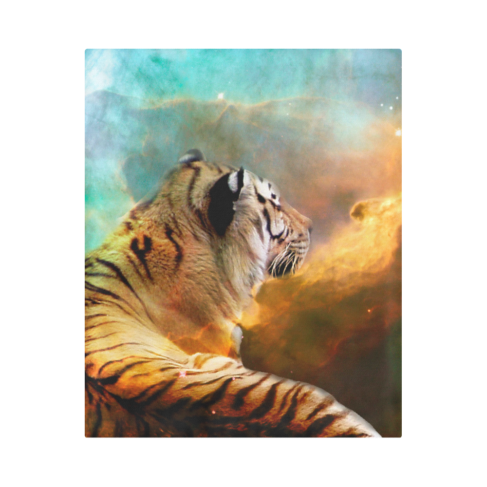 Tiger and Nebula Duvet Cover 86"x70" ( All-over-print)