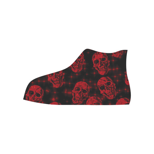sparkling glitter skulls red by JamColors High Top Canvas Shoes for Kid (Model 017)