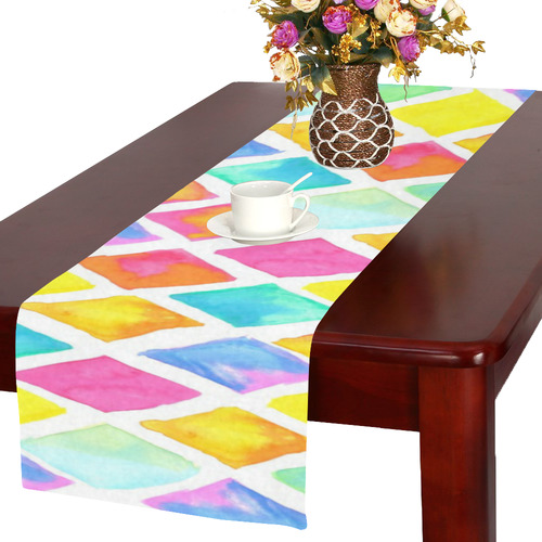 watercolor patterns Table Runner 16x72 inch