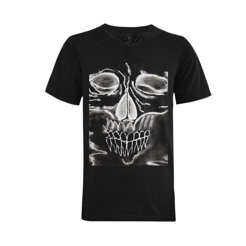 Skull Men's V-Neck T-shirt  Big Size(USA Size) (Model T10)