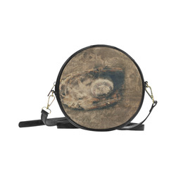 Abstract Vintage Baseball Round Sling Bag (Model 1647)