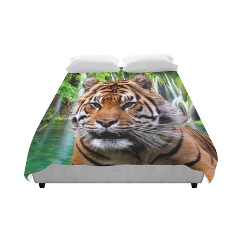 Tiger  and Waterfall Duvet Cover 86"x70" ( All-over-print)