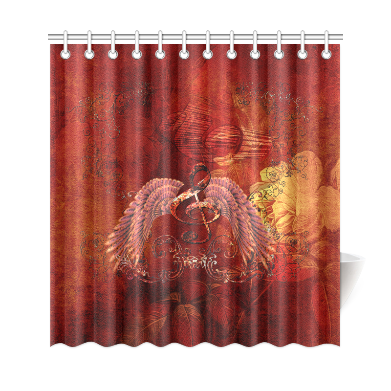 Music, clef and wings Shower Curtain 69"x72"