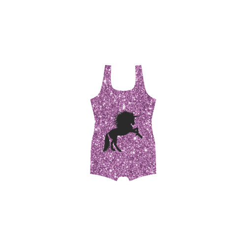 sparkling unicorn lilac by JamColors Classic One Piece Swimwear (Model S03)