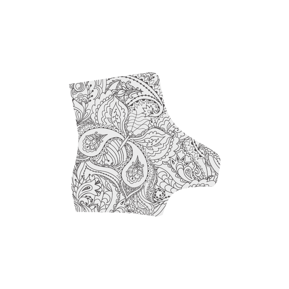 Floral Sketch Martin Boots For Women Model 1203H