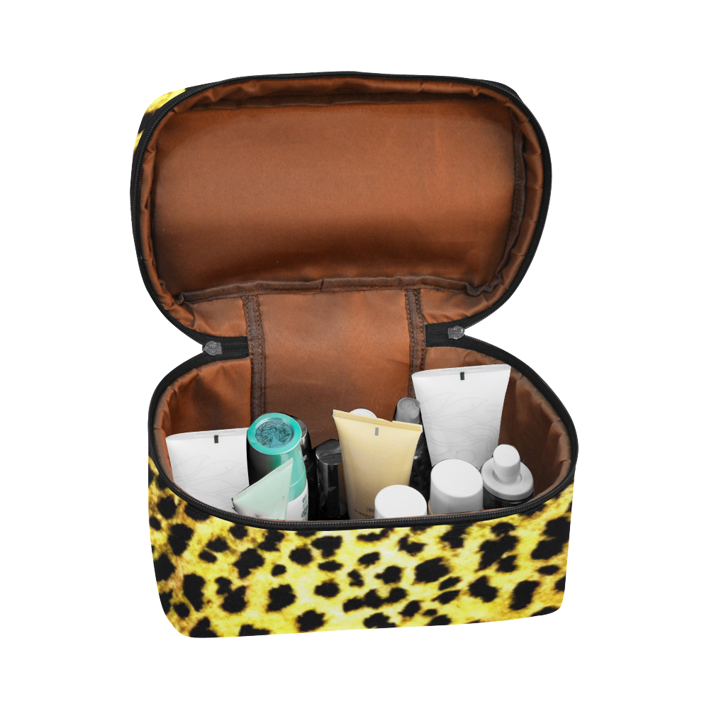 Leopard Wallpaper Print Cosmetic Bag/Large (Model 1658)