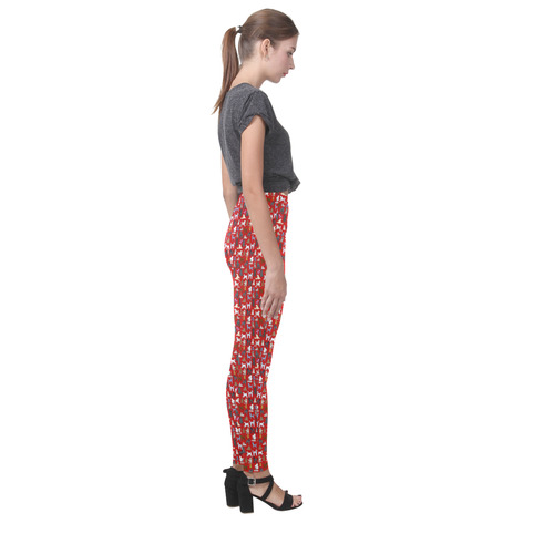 Poodle Leggings red Cassandra Women's Leggings (Model L01)