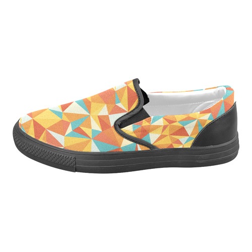 Polygons Men's Slip-on Canvas Shoes (Model 019)