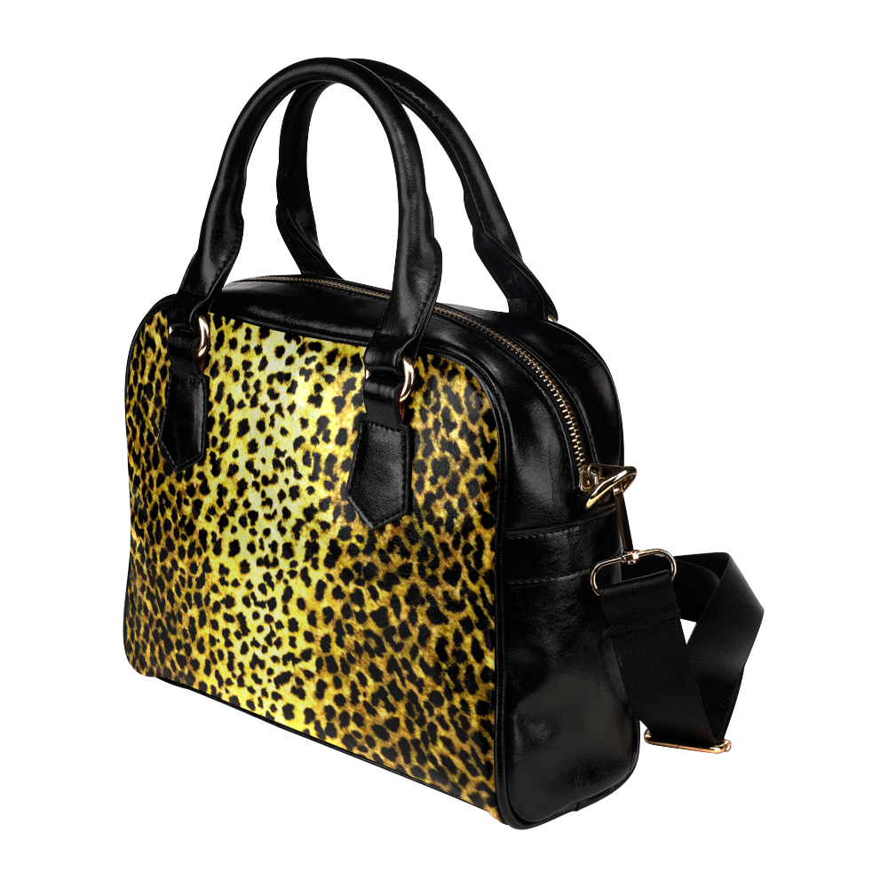 Leopard Wallpaper Print Shoulder Handbag (Model 1634)