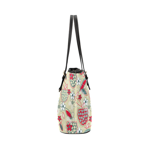 Berry Sweet Fruit Flower Floral Leather Tote Bag/Small (Model 1651 ...