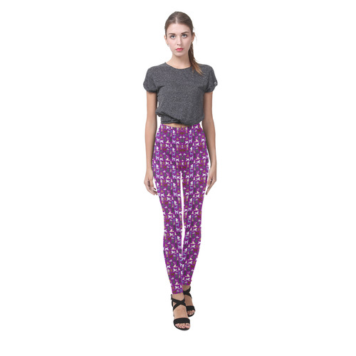 Poodle Leggings Purple Cassandra Women's Leggings (Model L01)