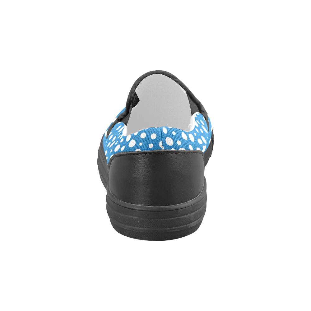 Bubble Blue Men's Slip-on Canvas Shoes (Model 019)