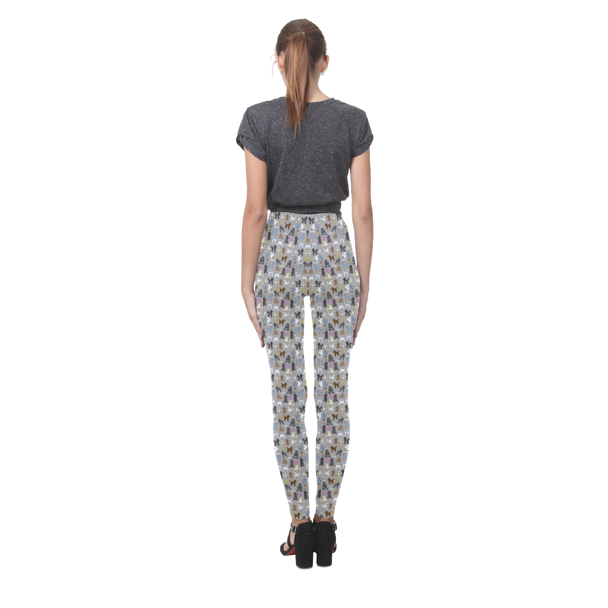 Poodle Leggings grey Cassandra Women's Leggings (Model L01)