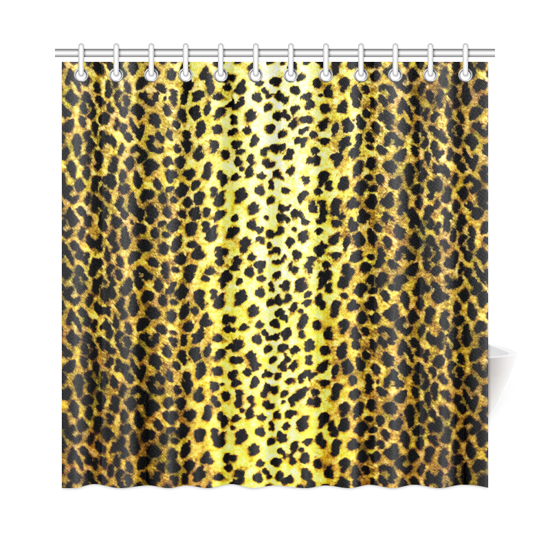 Leopard Wallpaper Print Shower Curtain 72"x72"