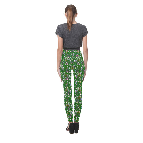 Poodle Leggings Dk Green Cassandra Women's Leggings (Model L01)