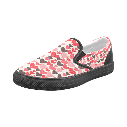 Hearts Fall Men's Slip-on Canvas Shoes (Model 019)