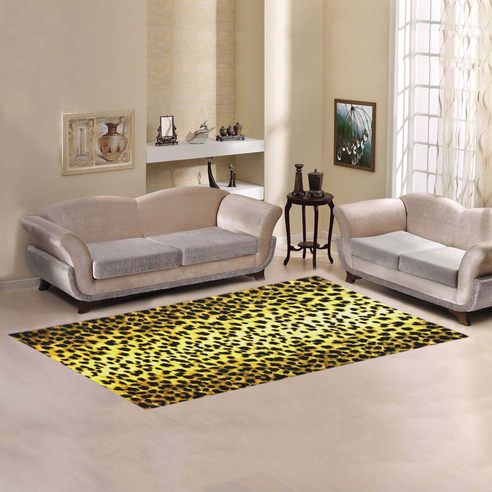 Leopard Wallpaper Print Area Rug 7'x3'3''