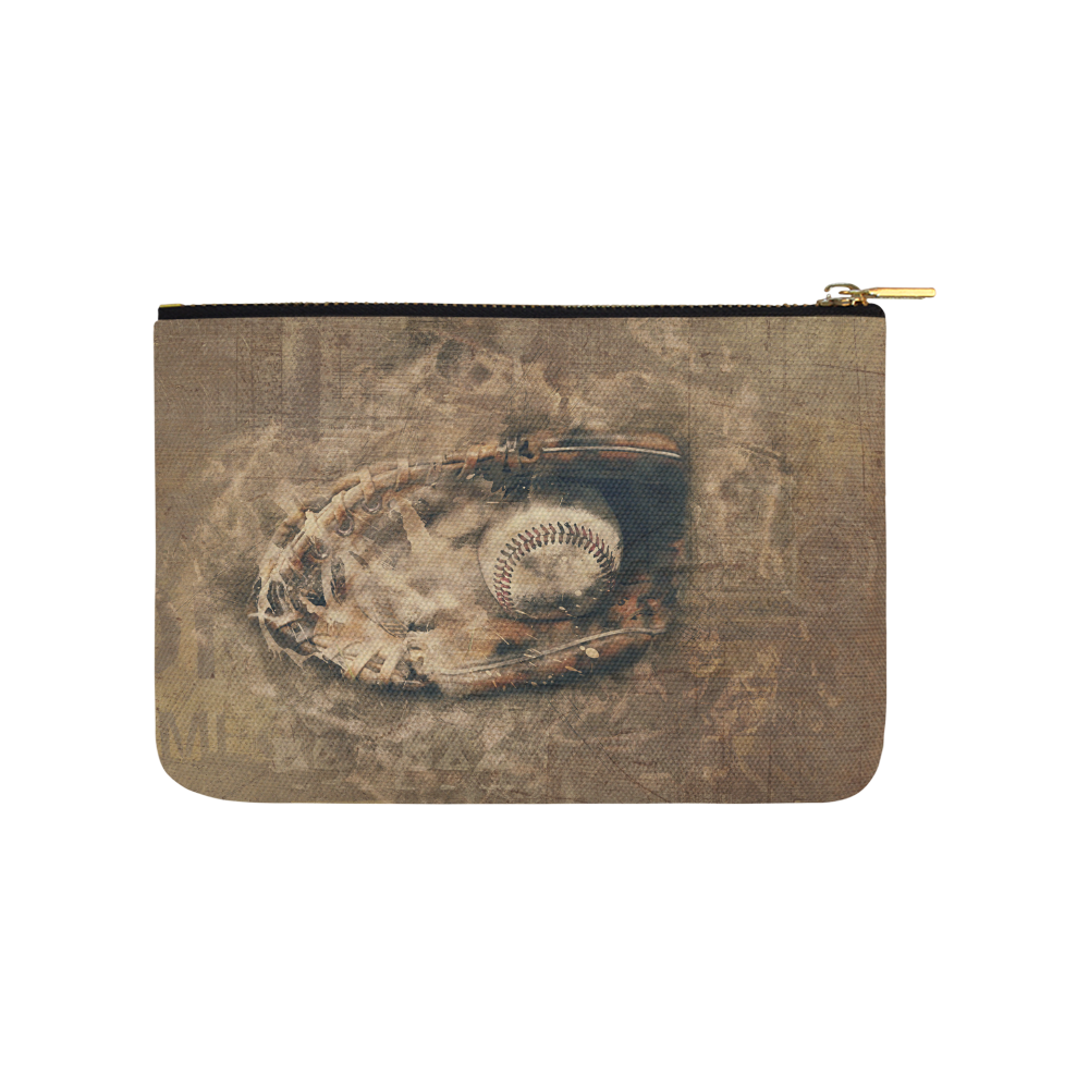 Abstract Vintage Baseball Carry-All Pouch 9.5''x6''