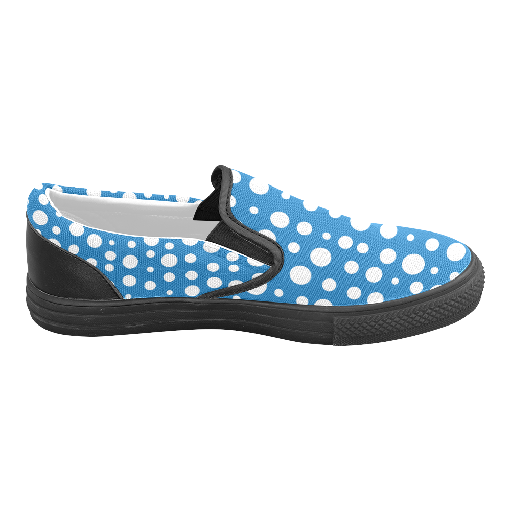 Bubble Blue Men's Slip-on Canvas Shoes (Model 019)