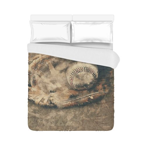 Abstract Vintage Baseball Duvet Cover 86"x70" ( All-over-print)