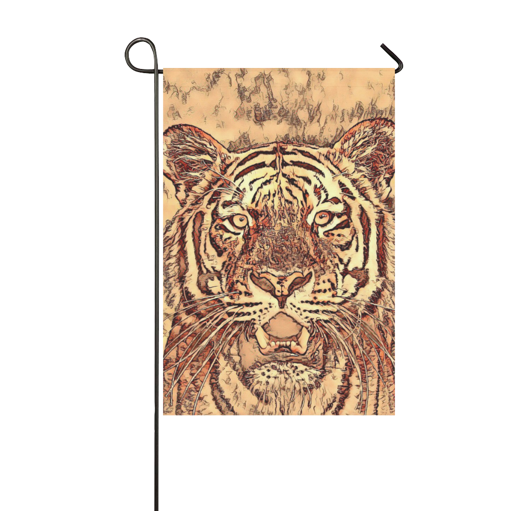 Animal ArtStudio Amazing Tiger by JamColors 3 Garden Flag 12‘’x18‘’（Without Flagpole）