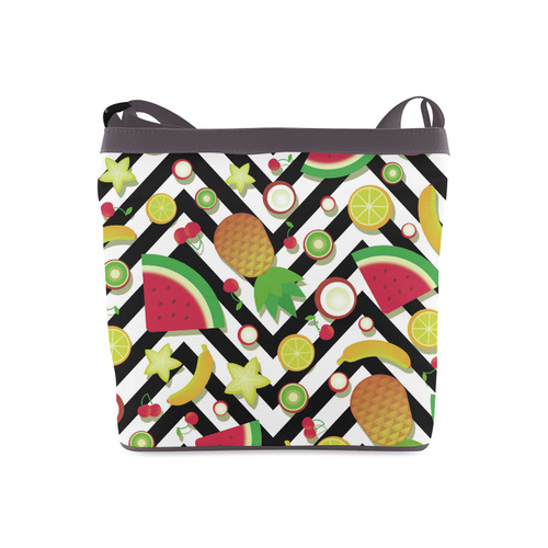 Fruit Watermelon Cherries Chevron Stripes Crossbody Bags (Model 1613)