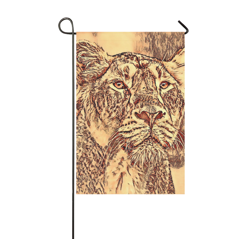 Animal ArtStudio Amazing Lion by JamColors 2 Garden Flag 12‘’x18‘’（Without Flagpole）