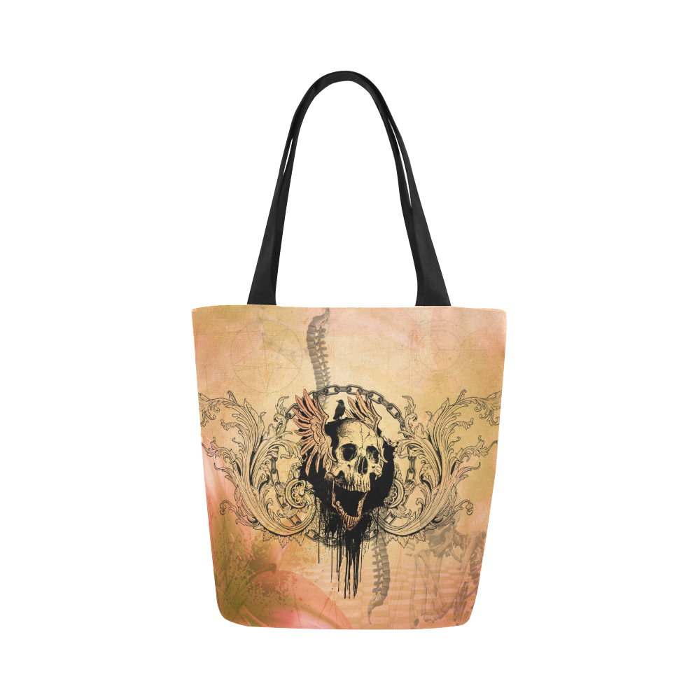 Amazing skull with wings Canvas Tote Bag (Model 1657)