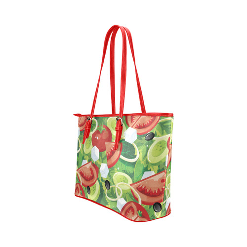 Fruits and Vegetables Food Pattern Leather Tote Bag/Large (Model 1651)