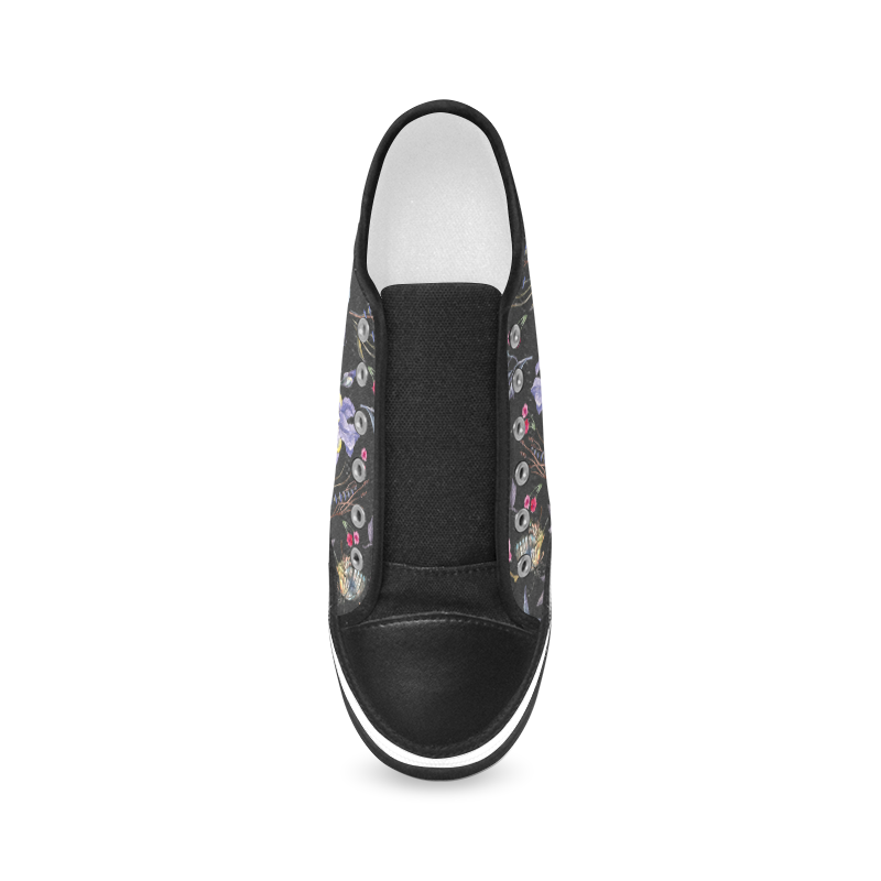 Wildflowers I Women's Canvas Zipper Shoes/Large Size (Model 001)