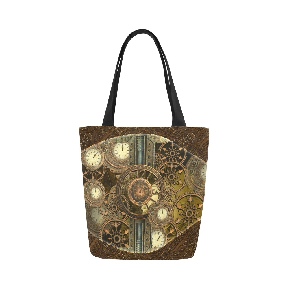 Steampunk clocks and gears Canvas Tote Bag (Model 1657)