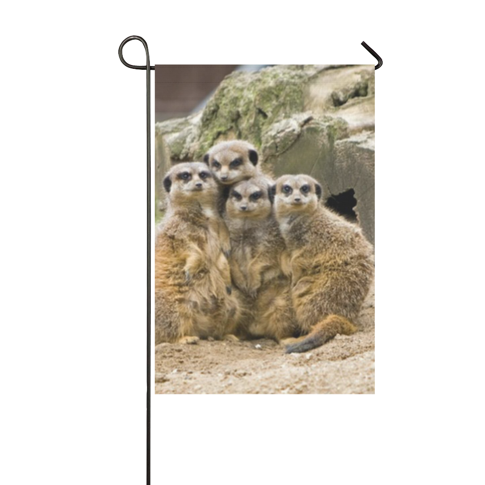 Family Pic,meerkats  by JamColors Garden Flag 12‘’x18‘’（Without Flagpole）
