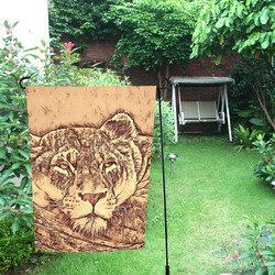 Animal ArtStudio Amazing Lion by JamColors Garden Flag 12‘’x18‘’（Without Flagpole）