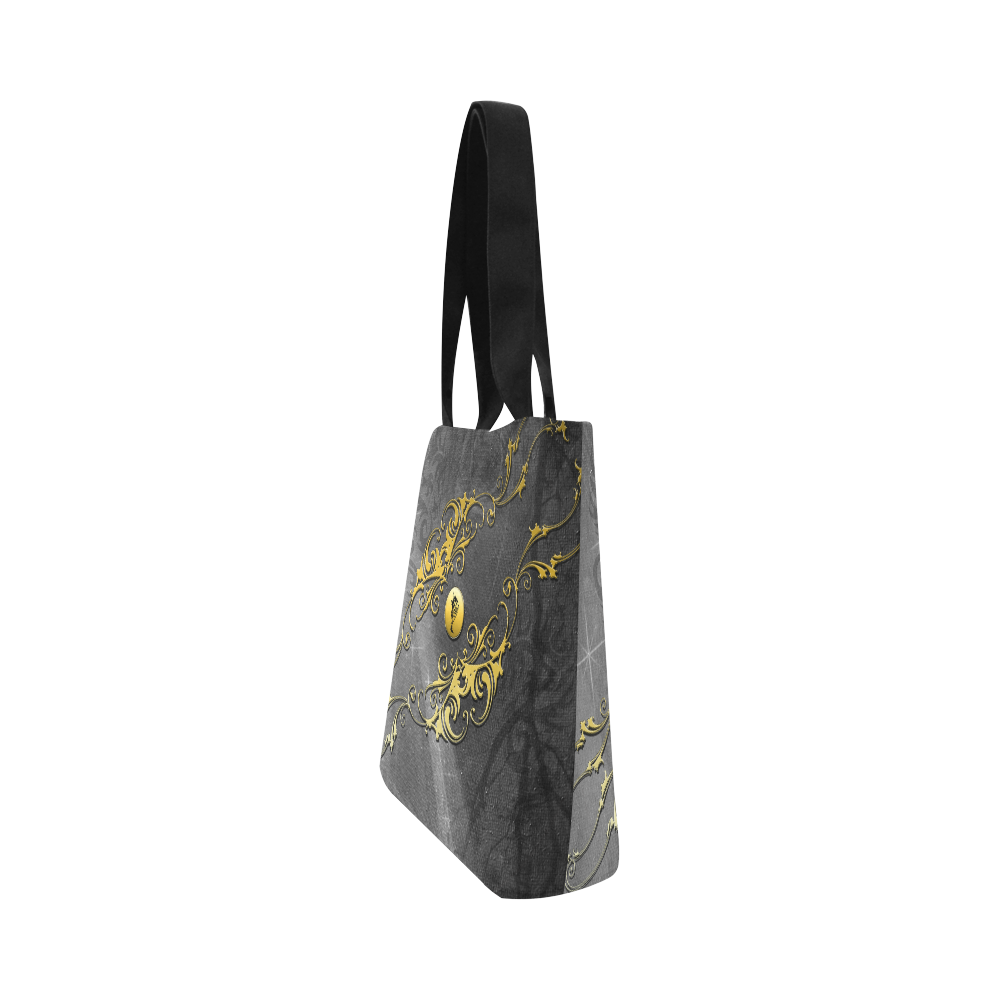 Tribal dragon on yellow button Canvas Tote Bag (Model 1657)