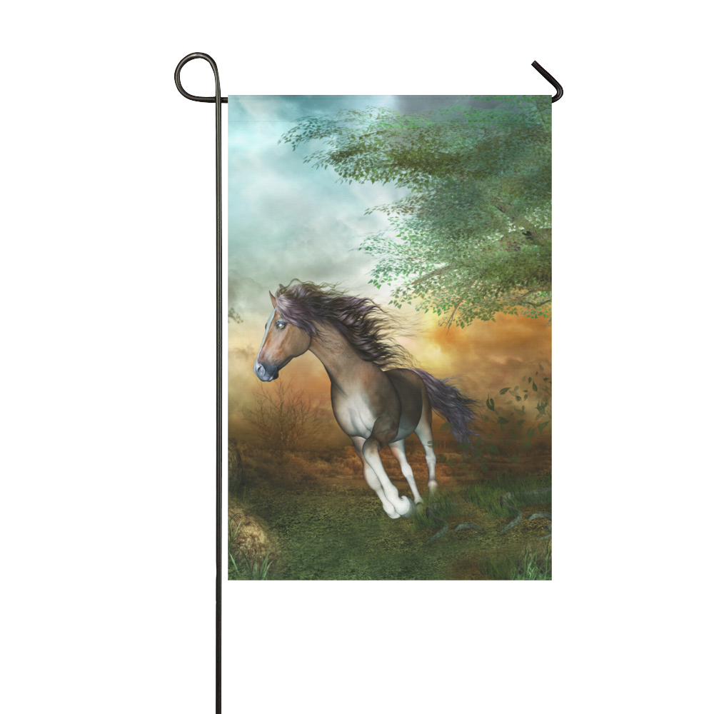 Wonderful running horse Garden Flag 12‘’x18‘’（Without Flagpole）