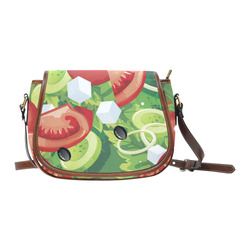 Fruits and Vegetables Food Pattern Saddle Bag/Small (Model 1649) Full Customization