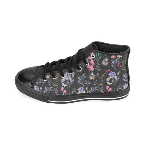Wildflowers I High Top Canvas Women's Shoes/Large Size (Model 017)