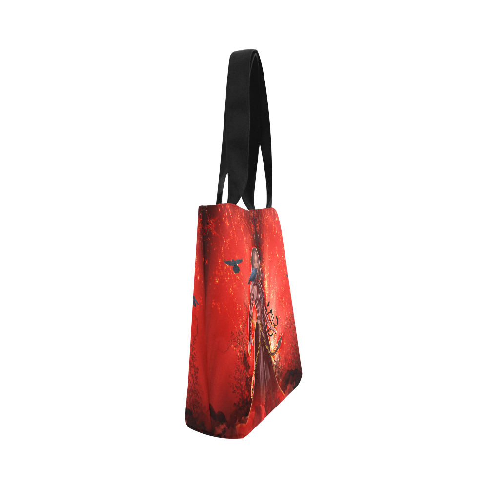 The dark side with fairy and crow Canvas Tote Bag (Model 1657)
